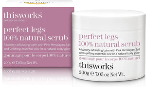 Perfect Legs 100% Natural Scrub: An Exfoliating Pink Himalayan and Sea Salt Body Scrub, Infused with Blackcurrant and Sweet Almond Essential Oils to Soften and Smooth Skin, 200g