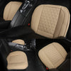 1 Pair Luxury PU Leather Front Car Seat Covers for Seat Bottoms, Universal Fit 90% of Cars, Triangle Quilting Design, 53 × 52 cm (Beige)