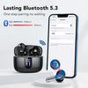 Ear Buds Wireless Earbuds, 50Hrs Playtime Bluetooth Earphones, Bluetooth Headphones 5.3, In Ear with 4 ENC Call Noise Cancelling Mics, Bass Boost 85%, Mini Earbuds IPX7 Waterproof, USB-C(Black)