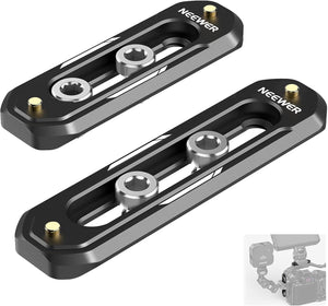 2 Pack Mini NATO Rail Set, 2.4"/60mm & 3"/75mm QR NATO Rail with Safety Pins, 1/4" Screws for NATO Clamp Top Handle Side Handle Camera Cage Monitor Mount, Compatible with SmallRig Cage, UA033