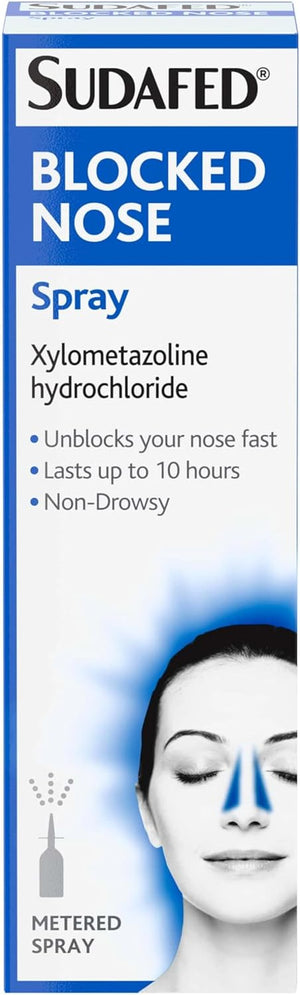 Blocked Nose Spray, Relief from Congestion Caused by Head Cold and Allergies, Sinusitis, Helps Clear The Nasal Passage, Lasts Up to 10 Hours and Gets to Work in 2 Minutes, 15 Ml