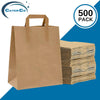 Large Brown Paper Bags with Handles - 500 Pack, 10x12x5.5" (30x26x14cm) - Biodegradable Kraft Bags for Food Takeaway, Groceries, Gift, Delivery & Events - Large - (30x26x14cm) - 500 pack