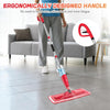 Spray mop for Floor Cleaning, Dust Mop with 2 Pcs Washable Pads and 400ml Refillable Bottle Floor Mop for Household or Commercial Use Wet Mop for Hardwood Laminate Tile Ceramic (Red)