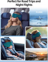 Travel Pillow, Airplane Head Strap with Sleep Eye Mask, Airplanes Essentials for Long Flight, Car Road Trip, 360° Support Headrest, Dark Grey