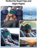 Travel Pillow, Airplane Head Strap with Sleep Eye Mask, Airplanes Essentials for Long Flight, Car Road Trip, 360° Support Headrest, Dark Grey