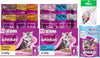 Whiskas Wet Kitten Food Bulk Bundle - 2-12 Months, Poultry Feasts Gravy 6x85g, Fish Favourites in Jelly 6x85g, Milky Treats 1x55g and  Kitten Toy