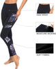 Women's High Waisted Gym Leggings - Full Color Printed Leggings, Non See Through Yoga Pants with Pockets