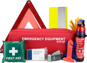 Advanced Car Safety Kit with Extinguisher and Torch UK Standard Parts Includes Warning Triangle, First aid kit, Emergency Blanket, Safety Hammer, Torch, high Visibility Vest, Carry Bag