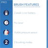 Pro 2 Electric Toothbrush with Smart Pressure Sensor, 2 Handles, 2 Cross Action Toothbrush Heads, 2 Modes with Daily Clean, Gifts for Men/Women, 2 Pin UK Plug, 2900, Black & Pink