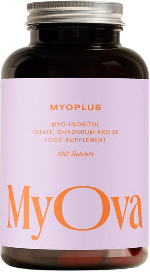 Myoplus - Myo-inositol PCOS Supplement - 4000mg Myo-Inositol, 200ug Folate & 100ug Chromium Daily Intake - Inositol Tablets - 120 Vegan Tablets - UK Manufactured by