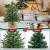 60CM Mini Christmas Tree Artificial Tabletop Christmas Tree PE, Small Xmas Tree with PE Branches and Burlap Bag Base for Christmas Decorations