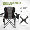 Camping Chairs for Adults Heavy Duty Camping Chair Up to 200 kg Folding Camp Chair with Cup Holder and Cooler Bag for Outdoor Picnic Fishing, Lightweight and Portable, Black