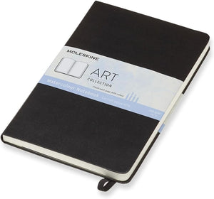 13 x 21 cm Large Art Collection Watercolour Notebook Sketchbook Album for Drawing with Hard Cover, Paper Suitable for Water, Colours and Watercolour Pencils, Black, 72 Pages
