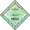 Mega Monopoly, an upgrade on the classic game board with 12 extra spaces including Downing Street, Saville Row and Knightsbridge, Invest in Skyscrapers, for ages 8 plus