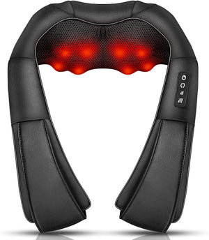 Neck Massager, Deep Tissue 3D Kneading, by , Portable, with Heat, Shiatsu Massager for Neck, Back, Shoulder, Foot and Leg, at Home and Car, Suitable for Women and Men (Black)