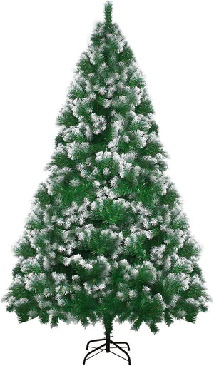 Artificial Christmas Tree,6ft Snow Flocked Christmas Tree with 900 Snow Effect Tips and Christmas Tree Metal Stand