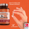 Vitamin C 1300mg and Zinc 40mg High Strength - VIT C and Zinc for Maintenance of Normal Immune System - 120 Vegan Capsules not Tablets - 2 per Daily Serving - Made in The UK by