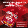 Creatine Gummies 5000mg (5G) for Men & Women - 90 Chewable Creatine Monohydrate Gummies Strawberry Flavoured | Pre Workout Gym Supplement| Muscle Boost| 3 Per Day - Vegan & Halal (1X)