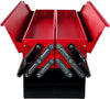 3 Tiers - 5 Trays Metal Tool Box, Cantilever Organiser Storage Box for Garage Home Tools, Toolbox - Red (47 x 32 x 20cm)