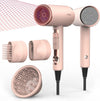 2200W Hair Dryer with Diffuser Brush Nozzle Ionic Blow Dryer Powerful Baby Pink