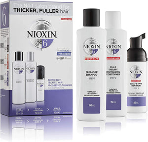 3-Part System, System 6, Chemically Treated Hair with Progressed Thinning Scalp & Hair Treatment