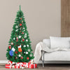 Half Christmas Tree,1.8M Green Artificial Half Christmas Tree with Stand Slim Half Xmas Tree Christmas Decoration Holiday Decoration