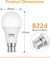 Bayonet LED Light Bulbs 100w Equivalent, Warm White 2700K Yellow Light, 1200LM, B22 LED Standard Bulb 13W, Energy Saving, Non-Dimmable, Pack of 3