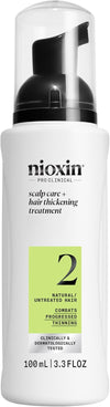 Nioxin System 2 - Hair Thickening System For Natural Hair with Progressed Thinning - Biotin & Niacinamide - Shampoo, Conditioner, Serum