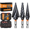 3PCS Premium HSS & Cobalt Spiral Step Drill Bit Sets, TiAlN Coated for Superior Durability, Cone Drill Bit for Sheet Metal, Stainless Steel, Aluminum, Wood, Plastic and DIY Projects