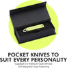 Pocket Knife, 1.75" Survival Stainless Steel Folding Knives UK Legal Sprint Cactus Green Finish, Stylish High Performance, Non Locking EDC Blade, Portable for Camping Hiking