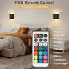 12 RGB Wall Lights, Battery Wall Sconce Remote Control Wall Light Rechargeable Wall Lamp, Dimmable Up Down Wall Lighting, Wireless Wall Light Magnet Wall Lamp for Living Room, Bedroom (Black)