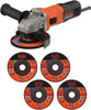 710 W Grinder Power Tool 115 mm with 5 Cutting Discs, BEG010A5-GB