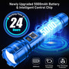 Torch Rechargeable, 500000 Lumens Torches LED Super Bright Flashlight, Adjustable Focus, 5 Modes, 5000 mAh Long Lasting, IP67 Waterproof, Smart Digital Display for Camping, Power Cuts,Emergency