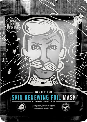 SKIN RENEWING FOIL SHEET MASK WITH HYALURONIC ACID & Q10 | Hydrating, Anti-Aging, & Restorative | Face Masks Beauty | Mens Skincare | Hyaluronic Mask |