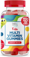 Multivitamin for Kids 120 Natural Strawberry Flavour Gummies - Contains 9 Essential Vitamins + Minerals Including Vitamin C D A & B Vitamins for Childrens - Pack of 120 Chewable Vitamins