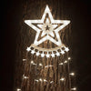 Christmas Lights Tree 350 LED Outdoor Christmas Decorations Waterfall Fairy Lights Waterproof Mains Powered with Topper Star 9 Strand String Light 8 Lighting Modes Fairy Lights (Pure White)