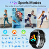 Smart Watch for Men Women Answer/Make Calls, 1.95" Curved Screen Smartwatch with Heart Rate Sleep Monitor, Fitness Watch with 110+ Sports Modes, IP68 Waterproof Fitness Tracker for iOS/Android, Black