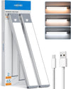 65 LED Wardrobe Lights Motion Sensor, Dimmable Battery Cupboard Lights 2500mAh Rechargeable Wireless Closet Lights for Drawer, Kitchen, Hallway, Silvery, 3 Color Temperatures, 33.5 cm