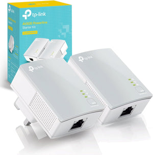 TL-PA4010KIT Nano AV600 Powerline Adapter Starter Kit, Up to 300 m range, No Configuration Required, UK Plug White