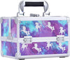 Unicorn Makeup Box Vanity Case Cosmetic Organiser Case Beauty Box with Mirror and Magnification(5X) Spot Mirror