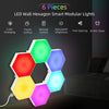 Hexagon Lights with Remote Control,RGB Light Panels, LED Panel Wall Light,Smart LED Wall Light Panels for for Gaming Setup/Wall Decoration/Home Bar Party(6 Pack)