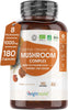 Organic Mushroom Complex 8-180 Capsules - 1000mg - Lion's Mane & 7 Mushroom Blends (Reishi, Chaga, Cordyceps, Shiitake, Oyster, Maitake & Coprinus) - Added Turmeric & Ginger - Vegan & Non-GMO