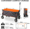 Festival Camping Trolley Cart with Wheels Folding Garden Beach Wagon Foldable Pull along Trolley 100KG Trailer Collapsible with Removable Fabric for Picnic Transport Outdoor