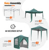 Pop Up Gazebo, Pop Up Tent with Weights, Fully Waterproof, All Weather Gazebo ideal for Outdoor Party Camping (2x2m,Green)