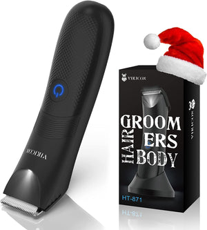 Balls Trimmer Men, Pubic & Body Hair Trimmer Men, IPX7 Waterproof Body Groomer w/Light & Ceramic Blade, Body Shavers for Private Parts, Electric Male Razor, USB-C Charging, Gifts for Him Dad