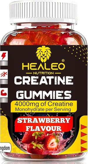 Creatine Monohydrate Gummies 4000mg for Men & Women, 60 Chewable Creatine Gummies (1 Months’ Supply) - Pre Workout Gym Supplement, Suitable for Vegans & Halal