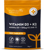 Vitamin D3 4000 iu & Vitamin K2 100μg (MK7) – 180 Vegetarian Tablets – 6 Month Supply - High Strength Vitamin D Supplement for Bones, Muscles & Immune System –