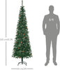 6.5FT Tall Pencil Slim Artificial Christmas Tree with Realistic Branches, Tip Count and Pine Cones, Pine Needles Tree, Xmas Decoration, Green