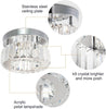 Mini Crystal Chandelier Big Crystal Ceiling Lamp Round LED Pendant Light for Hallway Stairecase (Cool White)