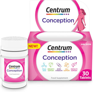 Conception Vitamins for Women, Fertility Supplements with 400μg Folic Acid, 30 Tablets